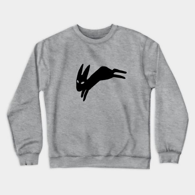 Black Rabbit Crewneck Sweatshirt by talesanura